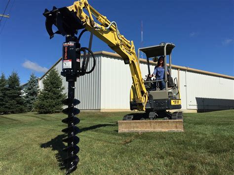 mini excavator post hole auger|mini excavator auger package.